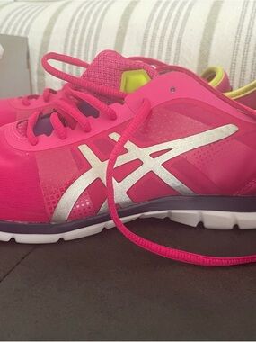 ASICS Hot Pink and Silver Women's Athletic Sneakers